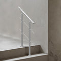 Stainless Steel Handrail 31.5in 2 Crossbars Outdoor Stairs Deck Porch