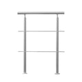 Stainless Steel Handrail 31.5in 2 Crossbars Outdoor Stairs Deck Porch