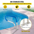 VEVOR Pool Railing 30x22 304 Stainless Steel 250LBS Handrail Silver