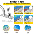 Pool Rail 32x23cm 304 Stainless Steel 250kg Load Handrail Silver