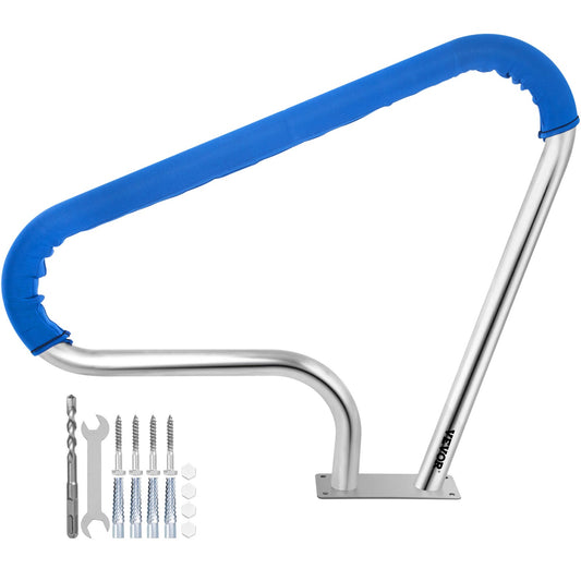 Pool Rail 39x32 Pool Railing 304 Stainless Steel 250LBS Load Capacity Silver