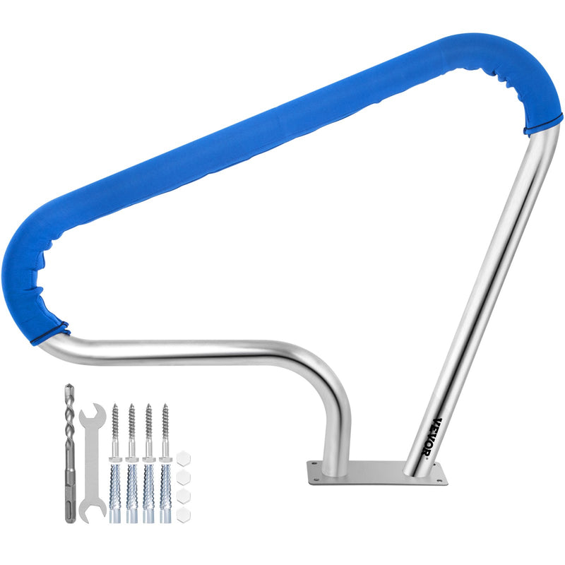 Pool Handrail 39x32cm Stainless Steel 250KG Load Rustproof Silver