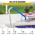 304 Stainless Steel Pool Rail 48x36cm 250LBS Handrail Silver Grip