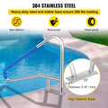 Pool Railing 54x36cm 304 Stainless Steel 250kg Handrail Silver