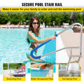 Pool Rail 55x32cm 304 Stainless Steel 250kg Handrail Blue Grip