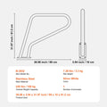 Pool Handrail 39 x 32 inch Stainless Steel with Base Plate for Spas