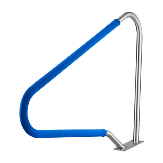 Pool Rail, 122 x 91.5 cm Pool Handrail, 100kg Load Capacity Heavy Duty 304 Stainless Steel Swimming Handrail, Detachable Nonslip Sleeve, Rich Accessories, for Poolside, Water Parks, Spa Centers