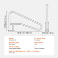Pool Handrail 55 x 32 inch Stainless Steel with Base Plate for Spas