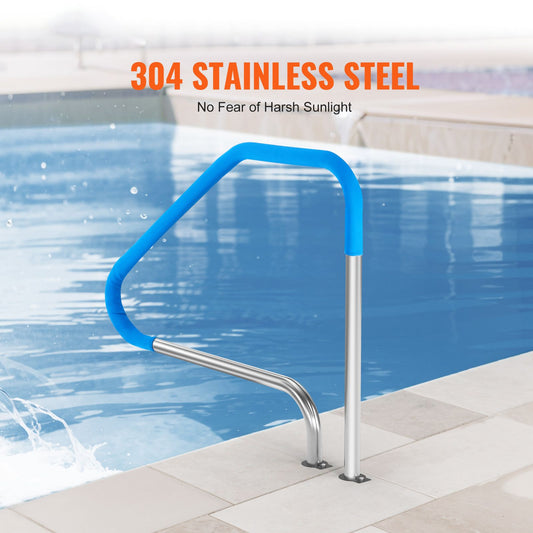 Pool Handrail 46 x 37 inch Stainless Steel (Pre-built) for Indoor/Outdoor
