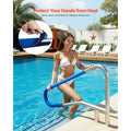 Pool Rail, 137.1 x 81.3 cm Pool Handrail, 100kg Load Capacity Heavy Duty 304 Stainless Steel Swimming Handrail, Detachable Nonslip Sleeve, Recessed or Base Mount, for Poolside, Water Parks