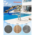Pool Rail, 137.1 x 81.3 cm Pool Handrail, 100kg Load Capacity Heavy Duty 304 Stainless Steel Swimming Handrail, Detachable Nonslip Sleeve, Recessed or Base Mount, for Poolside, Water Parks