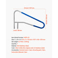 Pool Rail, 137.1 x 81.3 cm Pool Handrail, 100kg Load Capacity Heavy Duty 304 Stainless Steel Swimming Handrail, Detachable Nonslip Sleeve, Recessed or Base Mount, for Poolside, Water Parks
