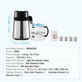 Water Distiller, 4L 1.05 Gallon Pure Water Purifier Filter For Home Countertop, 750W Distilled Water Maker, Stainless Steel Interior Distiller Water Making Machine to Make Clean Water, Silvery
