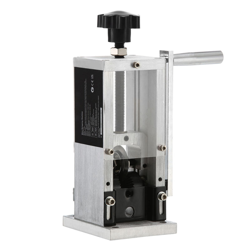 Manual Wire Stripping Machine, 0.06''-0.98'' Copper Stripper with Hand Crank or Drill Powered, Visible Stripping Depth Reference, Portable Aluminum Frame Wire Peeler for Scrap Copper Recycling
