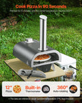 12 in Wood Fired Pizza Oven Pellet Stove Electric Rotation Thermometer