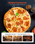 12 in Wood Fired Pizza Oven Pellet Stove Electric Rotation Thermometer