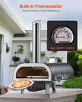 12 in Wood Fired Pizza Oven Pellet Stove Electric Rotation Thermometer