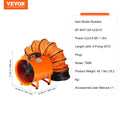 Portable Ventilator 304.8mm Cylinder Fan 367W 2574CFM with 10m Duct