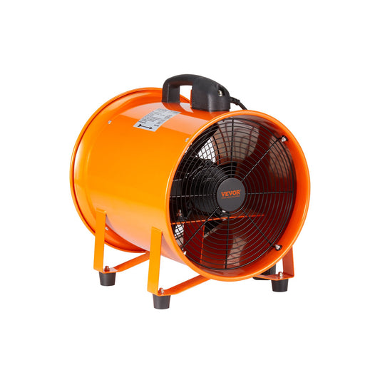 Portable Ventilator, 203.2mm/8inch Heavy Duty Cylinder Fan with 10m Duct Hose, 145W Strong Shop Exhaust Blower 1020CFM, Industrial Utility Blower for Sucking Dust, Smoke, Smoke Home/Workplace