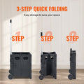Foldable Utility Cart 36kg Load Capacity Rolling Crate Black