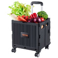 Foldable Utility Cart 50kg Load Capacity Rolling Crate Handcart