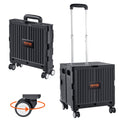 Foldable Utility Cart 50kg Load Capacity Rolling Crate Handcart