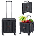 Foldable Utility Cart 50kg Load Capacity Rolling Crate Handcart