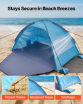 Beach Tent 4 Person UPF 50+ Sun Shelter Portable Canopy Carry Bag