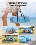 Beach Tent 4 Person UPF 50+ Sun Shelter Portable Canopy Carry Bag