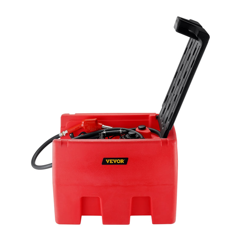 Portable Diesel Fuel Tank 182L Electric Transfer Pump 10.6 GPM Red