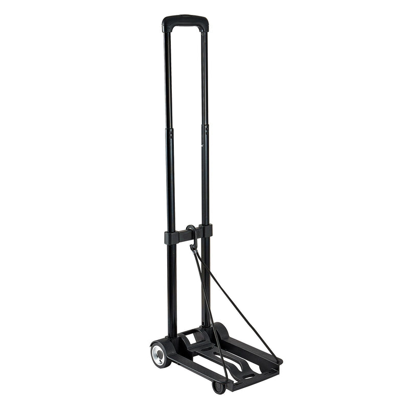 Folding Hand Truck 50kg 2 Wheel Collapsible Luggage Cart Black