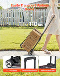 Folding Hand Truck 50kg 2 Wheel Collapsible Luggage Cart Black