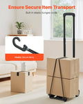 Folding Hand Truck 50kg 2 Wheel Collapsible Luggage Cart Black