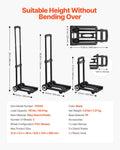Folding Hand Truck 50kg 2 Wheel Collapsible Luggage Cart Black