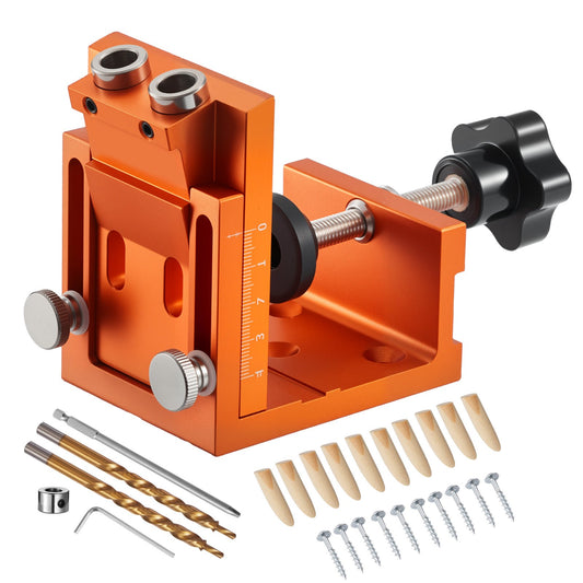 Pocket Hole Jig Kit 12-48mm Adjustable Woodworking Drill System