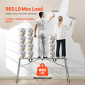 Work Platform 4 Gear Adjustable Height Folding Step Ladder 400kg