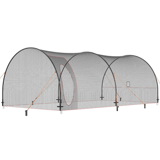 Baseball Batting Cage, Softball and Baseball Batting Cage Net and Frame, 22x12x8ft Practice Portable Cage Net with Carry Bag, Heavy Duty Enclosed Pitching Cage, for Backyard Batting Hitting Training 670CM