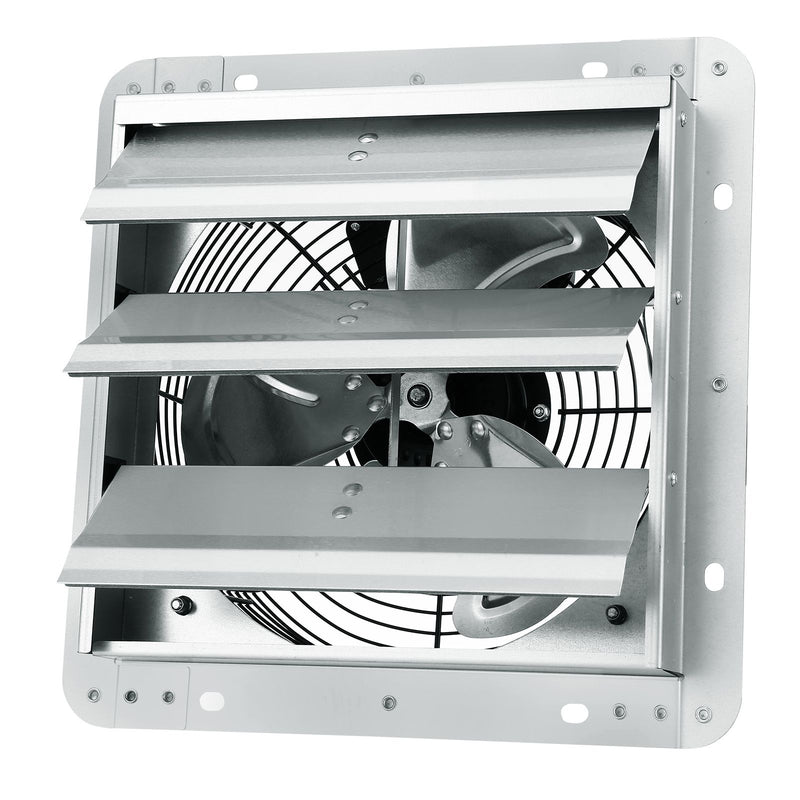 Shutter Exhaust Fan, 254 mm High-speed 1400RPM 753 CFM, Aluminum Wall Mount Attic Fan with AC-motor, Ventilation and Cooling for Greenhouses, Garages, Sheds, Shops