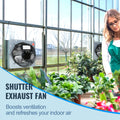 Shutter Exhaust Fan, 254 mm High-speed 1400RPM 753 CFM, Aluminum Wall Mount Attic Fan with AC-motor, Ventilation and Cooling for Greenhouses, Garages, Sheds, Shops