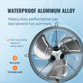 Shutter Exhaust Fan, 254 mm High-speed 1400RPM 753 CFM, Aluminum Wall Mount Attic Fan with AC-motor, Ventilation and Cooling for Greenhouses, Garages, Sheds, Shops