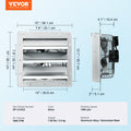 Shutter Exhaust Fan 305mm 1400RPM 1084CFM Aluminum Wall Mount