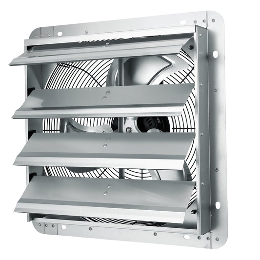 Shutter Exhaust Fan 406mm 1400RPM 1506CFM Aluminum Wall Mount