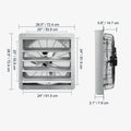 Shutter Exhaust Fan, 610 mm High-speed 1400RPM 2892 CFM, Aluminum Wall Mount Attic Fan with AC-motor, Ventilation and Cooling for Greenhouses, Garages, Sheds, Shops