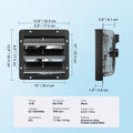 Shutter Exhaust Fan, 254mm / 10inch with Temperature Humidity Controller, EC-motor, 843 CFM, Variable Speed Adjustable Wall Mount Attic Fan, Ventilation and Cooling for Greenhouses, Garages, Sheds