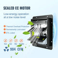 Shutter Exhaust Fan 305mm 12inch EC-motor 904 CFM Humidity Controller