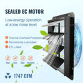 Shutter Exhaust Fan 406mm 1747 CFM EC Motor Temperature Controller