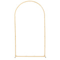 Arch Backdrop Stand, 2.2 x 1.2 m, Stable Structure, Easy Assembly, 1 Set Gold Metal Arch Backdrop Stand for Wedding, Birthday Party, Graduation, Holiday Celebration, and Ceremony Decoration