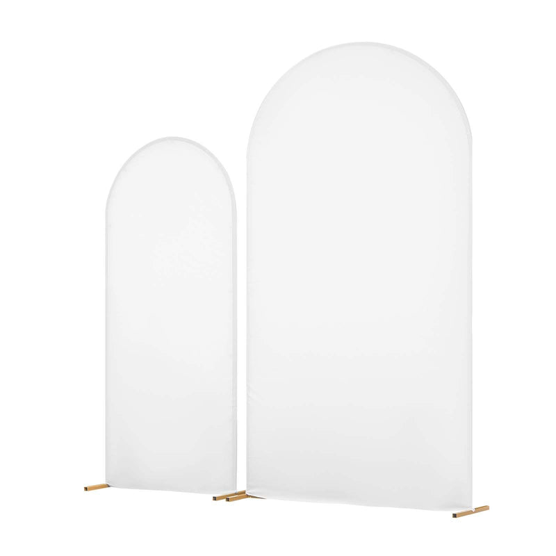 Arch Backdrop Stand, Set of 2, 2.2 m and 1.8 m, Stable Structure, Easy Assembly, Gold Metal Arch Backdrop Stand with Cover for Wedding, Birthday Party, Celebration, and Ceremony Decoration