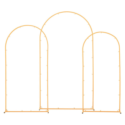 Arch Backdrop Stand Set 3 2.2m 2m 1.8m Gold Metal Wedding Party