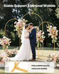 Arch Backdrop Stand Set 3 2.2m 2m 1.8m Gold Metal Wedding Party